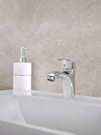 Смеситель для раковины, РМС, короткий излив, с картриджем, хром, SL85-001F