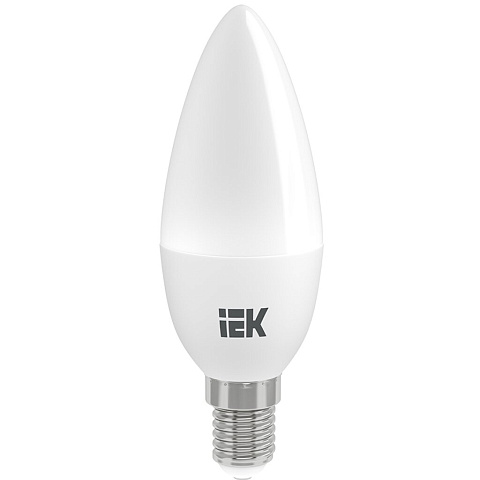 Лампа светодиодная E14, 7 Вт, 60 Вт, 230 В, свеча, 3000 К, свет теплый белый, IEK, C35, LED