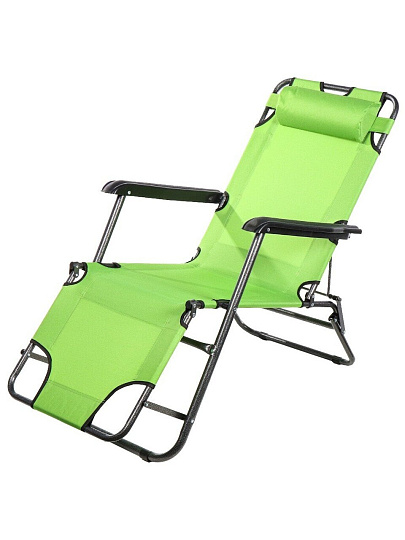 Шезлонг пляжный складной, металл, 153х60х80 см, 100 кг, зеленый, Green Days, YTBC051-16-0233