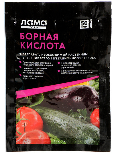 Удобрение Борная кислота, порошок, 50 г, Лама Торф