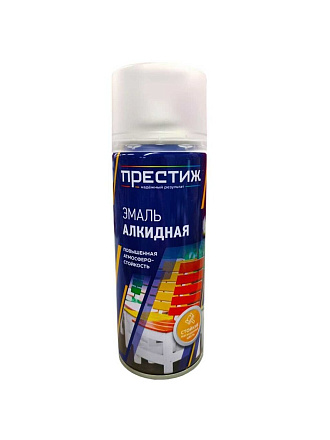 Эмаль аэрозольная, Престиж, универсальная, алкидная, матовая, белая, 425 мл