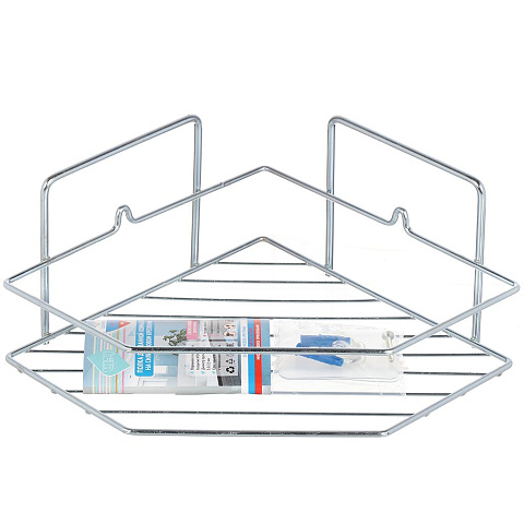 Полка для ванной металл, угловая, 22х22х11.5 см, Пу-пр-056