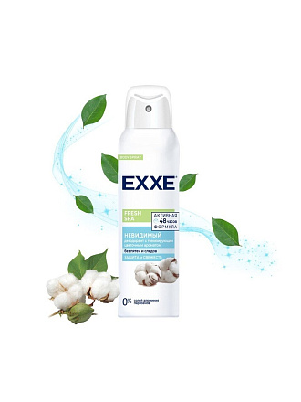 Дезодорант Exxe, Fresh SPA, Невидимый, для женщин, спрей, 150 мл