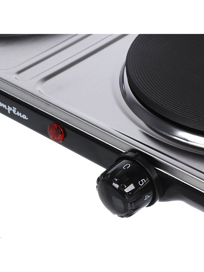 Плита электрическая Матрена, МА-063, 2000 Вт, 2 конфорки, диск, чугун, нержавеющая сталь