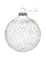 Елочный шар Иней, прозрачный, 8 см, стекло, Y4-9526