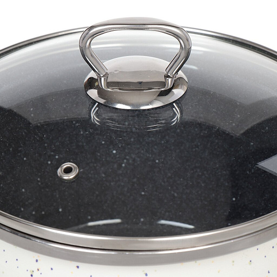 Кастрюля эмалированная сталь, 1.5 л, крышка стекло, Сантэкс, Гранит цветной, 1-2215411, индукция