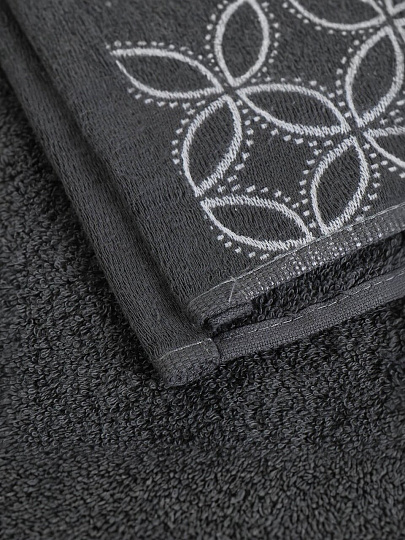 Полотенце банное 50х90 см, 100% хлопок, 550 г/м2, Фелиция, Silvano, темно-серое, Узбекистан, AI-1103005