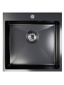 Мойка кухонная врезная, Mixline, Pro, нержавеющая сталь, 500х500х200 мм, 2 мм, выпуск 3 1/2, с сифоном, черный графит - фото 4
