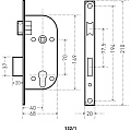 Замок врезной Аллюр, 132/1 AC, ручка в комплекте, цилиндровый, старая медь - фото 4