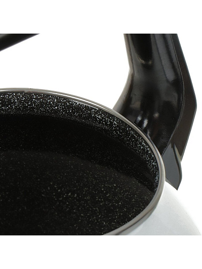 Чайник сталь, эмалированное покрытие, 3 л, со свистком, с пластиковой кнопкой, Сибирские товары, Оливки и черри, индукция, белый, С2717.3