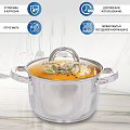 Кастрюля нержавеющая сталь, 2.9 л, крышка стекло, DNN2, SD-4268-18 - фото 9