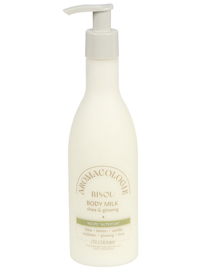 Молочко для тела, Bisou, Аromacologie, Ши и женьшень, питательное, 300 мл