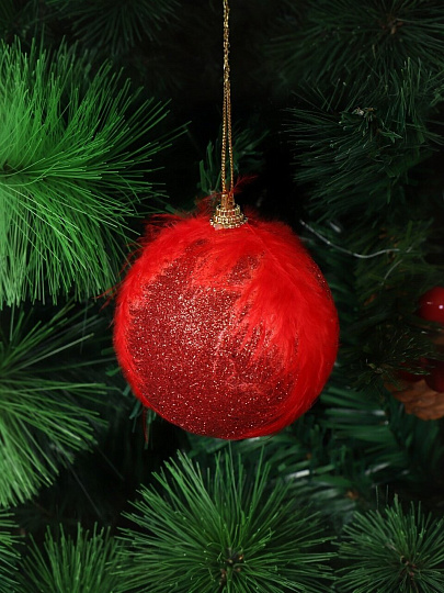 Елочный шар красный, 8 см, SYPMPB--112121