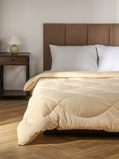 Одеяло 2-спальное, 172х205 см, Верблюжья шерсть, 400 г/м2, зимнее, чехол 100% полиэстер, кант, Майская ночь