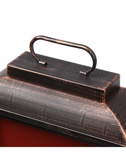 Фонарь декоративный 31х15х46.8 см, на ножках, USB шнур, АА 3шт, пластик, стекло, Камин, M120003