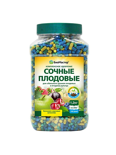 Удобрение Сочные плодовые, комплексное, минеральное, 1200 г, БиоМастер