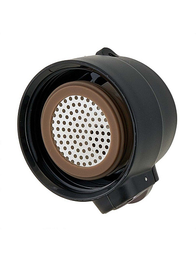 Термокружка нержавеющая сталь, 0.38 л, Alpenkok, колба нержавеющая сталь, с ситечком, вакуумная, черная, AK-04817A