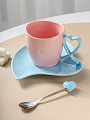Чайная пара керамика, 3 предмета, на 1 персону, 300 мл, Сердечко, B010411, в ассортименте - фото 3