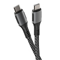 Кабель USB, OLMIO, Type-C to Type-C, 3.3 А, 1.2 м, ткань усиленный, черный, 040275 - фото 2