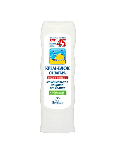 Крем-блок от загара, Floresan, SPF 45, 125 мл, 113-ФЛ