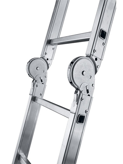 Лестница шарнирная 4 секции, 20 ступеней, алюминий, 5.79 м, 150 кг, Alumet, Т455