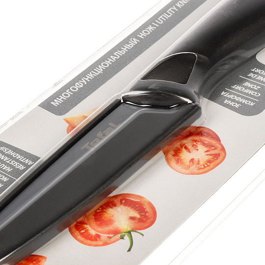 Нож кухонный Tefal, Collection, универсальный, нержавеющая сталь, 12 см, рукоятка пластик, K1560776