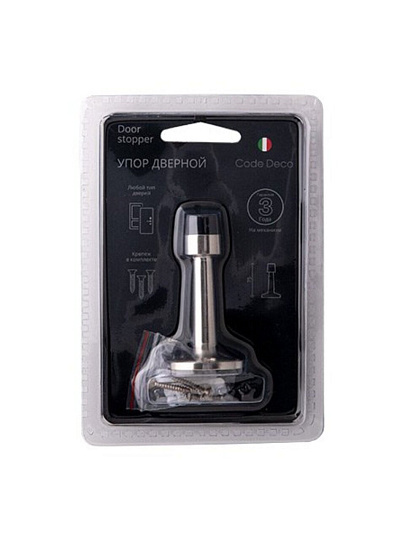 Упор Code Deco, DS-0018-NIS, дверной, настенный, 7.5 см, матовый никель, 28852