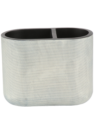 Стакан для зубных щеток 13х7х10 см, полистоун, Серо-голубой, BRE0880AA-TBH