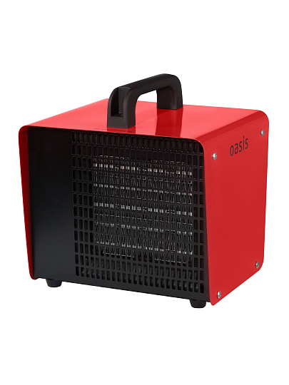 Пушка тепловая электрическая, Oasis, TPK-30В, 3 кВт, 310 м³/ч, ТЭН, 2 режима, квадратная, керамический, красная