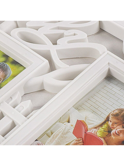 Фоторамка-коллаж на 5 фото, 49.5х33.5 см, 10 х 15 см, полимер, белая, Y4-6856