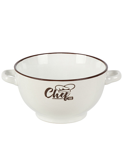 Бульонница керамика, 650 мл, 13х8 см, с ручкой, Кухня, ТМ Глория, 202304