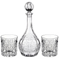 Набор для виски 3 предмета, стекло, штоф + 2 Стакана 950/300 мл, Lefard, Muza Crystal, 195-188