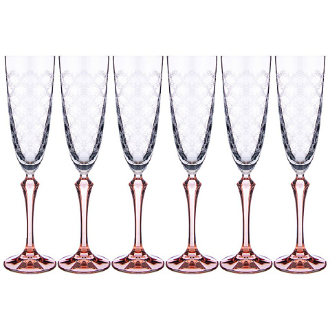 Набор бокалов для шампанского "elisabeth brown smoke" из 6 шт. 200 мл. высота=25,5 см., 674-736