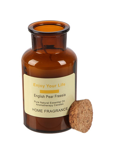 Свеча ароматизированная, 12.5х6.5 см, в бутылке, Фрезия, воск, А030166