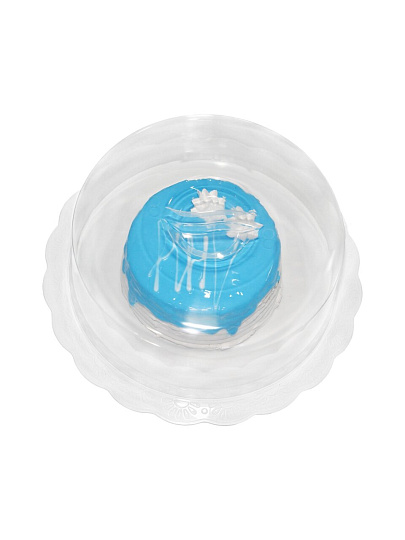 Тортница пластик, 35 см, круглая, с крышкой, белая, Милих, 02075