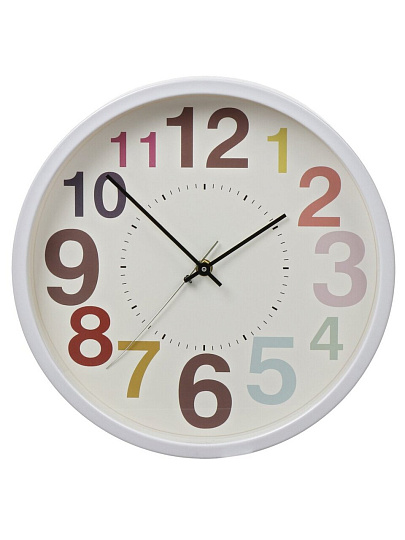 Часы настенные, кварцевые, 30 см, круглые, пластик, стекло, в ассортименте, Y6-6084