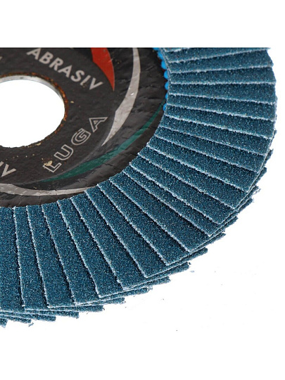 Круг лепестковый торцевой КЛТ2 для УШМ, LugaAbrasiv, диаметр 125 мм, посадочный диаметр 22 мм, зернистость ZK60, шлифовальный