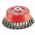 Щетка для УШМ, 125 мм, М14, Чашка, крученая проволока 0,35 мм, Matrix, 74617