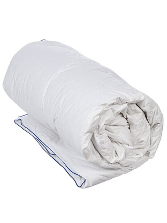 Одеяло 2-спальное, 172х205 см, Пример, гусиный пух, 140 г/м2, всесезонное, чехол 100% хлопок, тик, кант, Бел-Поль