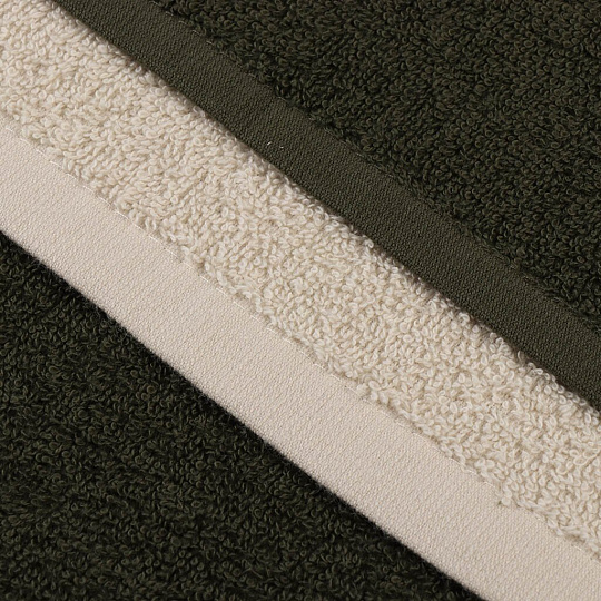 Набор полотенец кухонных 3 шт, 30х50 см, махровый, 100% хлопок, 400 г/м2, Silvano, Pollen, темно-зеленый, молочный, Узбекистан