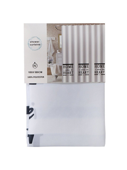 Штора для ванн 180х180 см, полиэстер, Хоум, STSC4167A