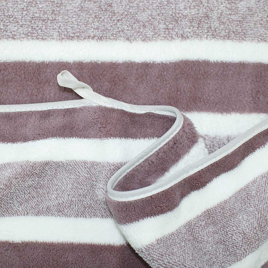 Полотенце банное 65х130 см, 80% полиэстер, 20% полиамид, 310 г/м2, Страйп, Bravo, коричневое, Китай, М0908_07