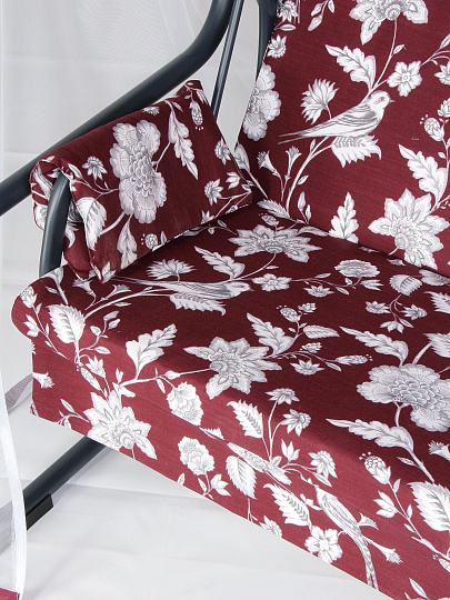 Качели садовые 3-местные, 209.5х127х165 см, 300 кг, Генуя, раскладываются в кровать, с москитной сеткой, бордо, A45A.535, металл