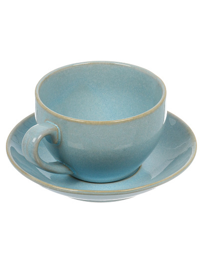 Чайная пара керам, голубой, 300мл, блюдце 15см, Небо, B060903