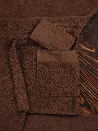 Халат мужской, махровый, 100% хлопок, коричневый, L-XL, 48-50, Barkas, Aria, AI-1905026