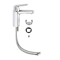 Смеситель для раковины, Grohe, Eurosmart, короткий излив, с картриджем, хром, 23327000 - фото 2