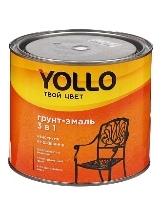 Грунт-эмаль Yollo, по ржавчине, алкидная, серая, 1.9 кг