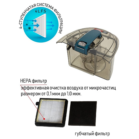 Пылесос JVC, JH-VC400, 1800 Вт, с контейнером, 2.5 л, сухая уборка, серый