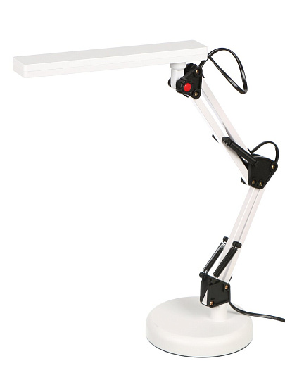 Светильник настольный, 5 Вт, белый, абажур белый, A010114, на подставке