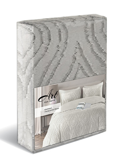 Постельное белье 2-спальное, простыня 180х216 см, 2 наволочки 50х70 см, пододеяльник 175х215 см, ART for Home, полисатин, Стриж жаккард, Овал 14-4500